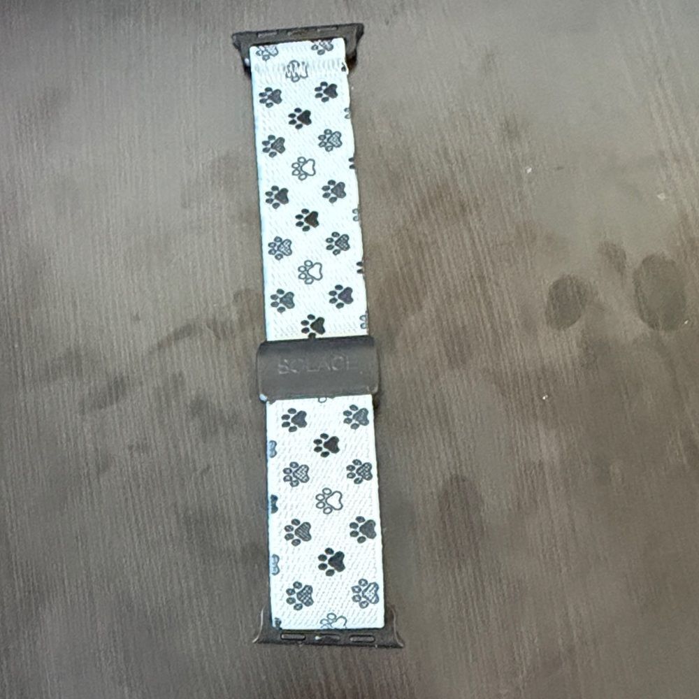 Apple Watch Band 38mm 40mm 41mm Paw Print Dog Lover Black White Strap